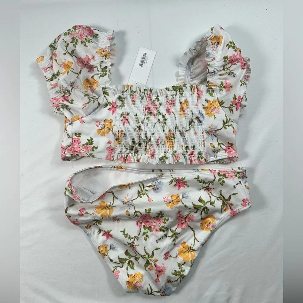 NWT Janie & Jack Girls 2 Piece Floral Bikini Bathing Suit - Size 16/XXL